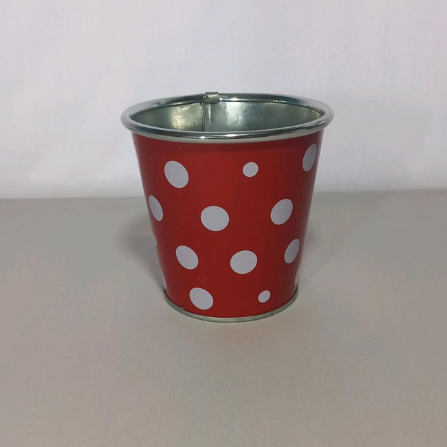 VASO VERMELHO COM BOLINHAS BRANCAS