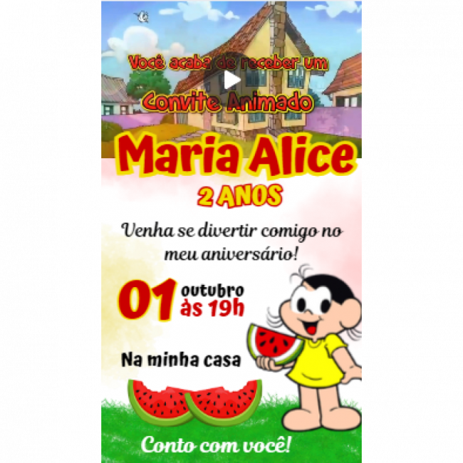 Convite Magali com vídeo