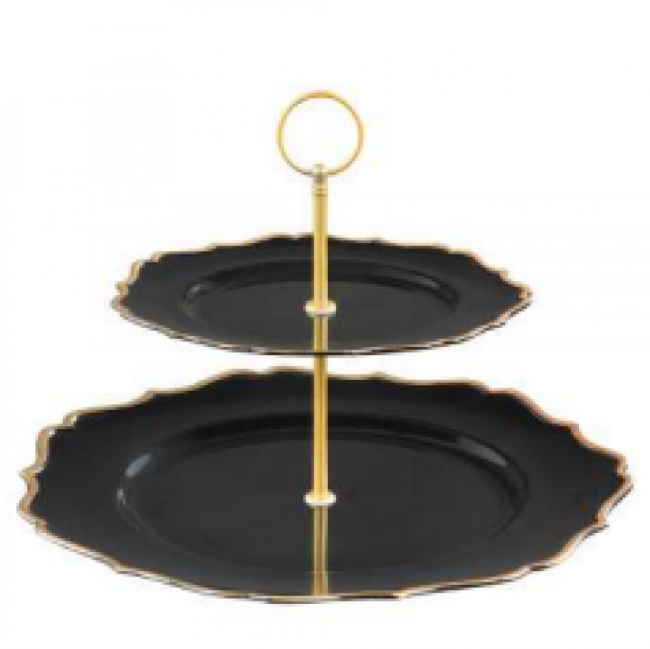 Porta doce dourado c/2 pratos