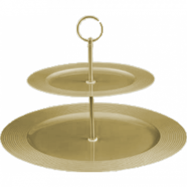 Porta doce preto e dourado c/2 pratos