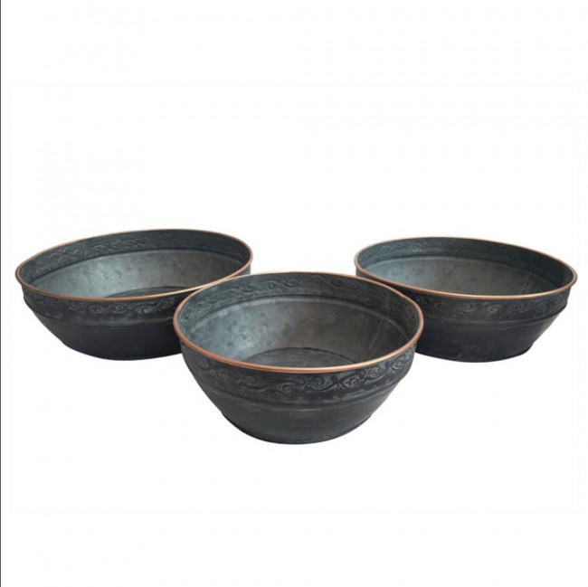 Cesto de Metal c/ Rose M 33CM X 33CM X 11CM