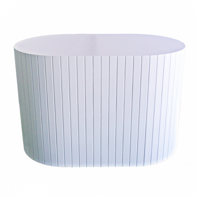Mesa Oval Ripada Azul  G