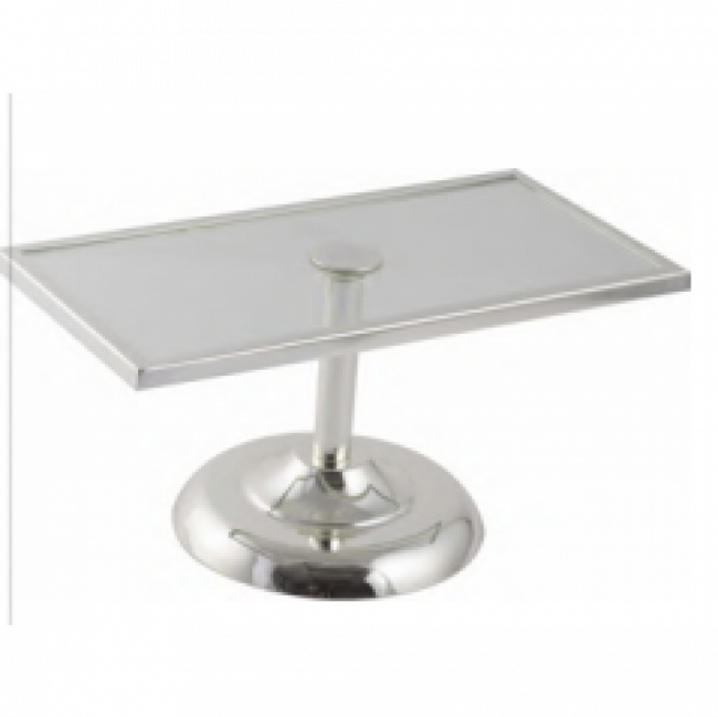 Porta Doce De Vidro Base Retangular Prata M Luxo