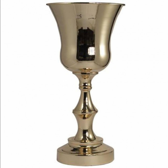 Taça de Metal de Alto Prata