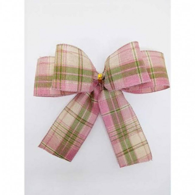 Laço Xadres Rosa 30cm