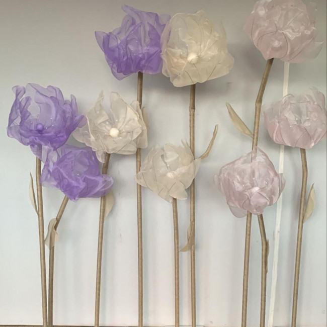 Flore de organza cada 3 unidade