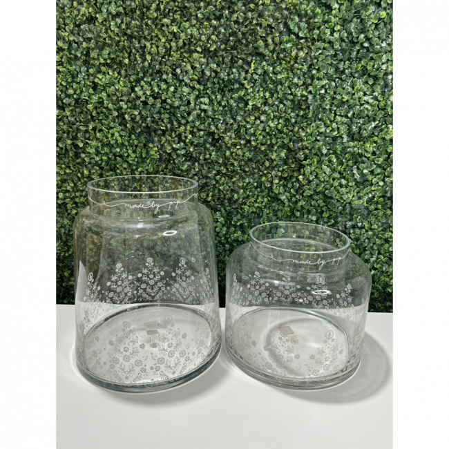 Vaso Transparente Florado M
