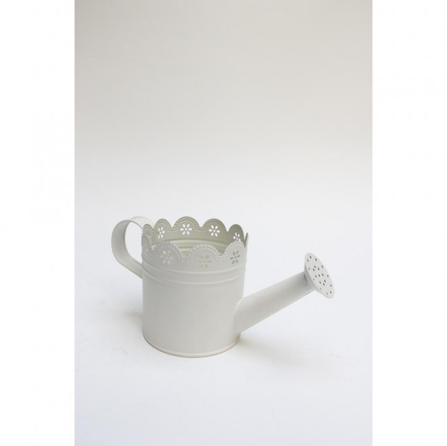 REGADOR METAL BRANCO BORDA VAZADO 10X10