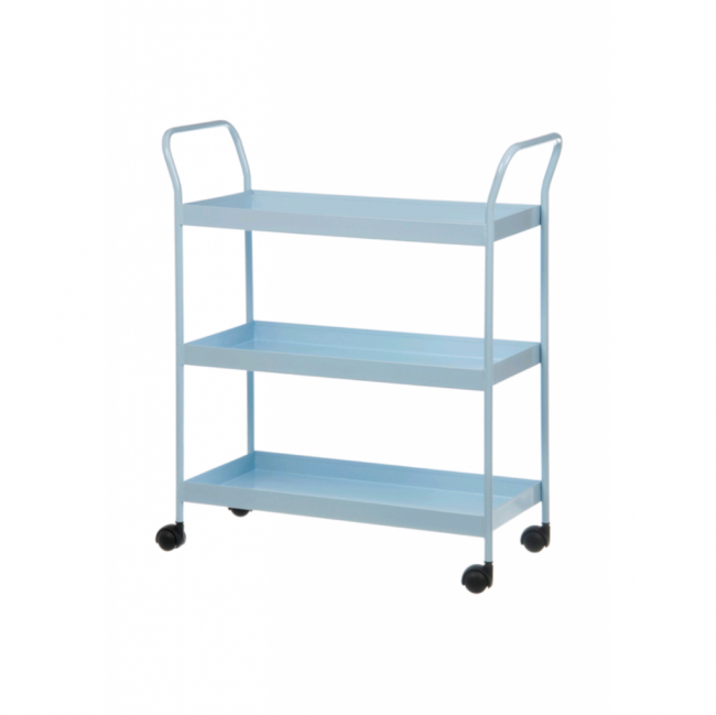 CARRINHO METAL OLLE AZUL 3 PRATELEIRAS 67X32X61 - cor a definir