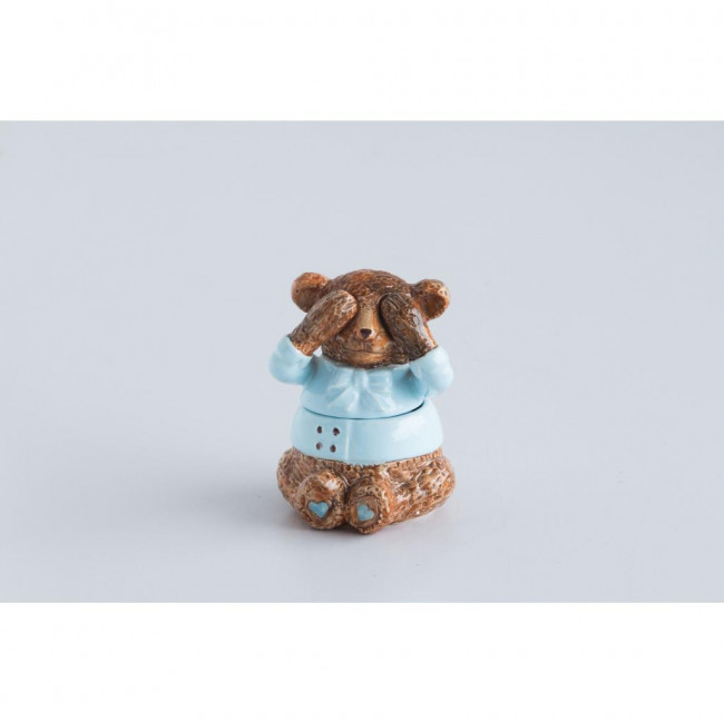 URSINHO SENTADO AZUL/MARROM CERAMICA 16X12