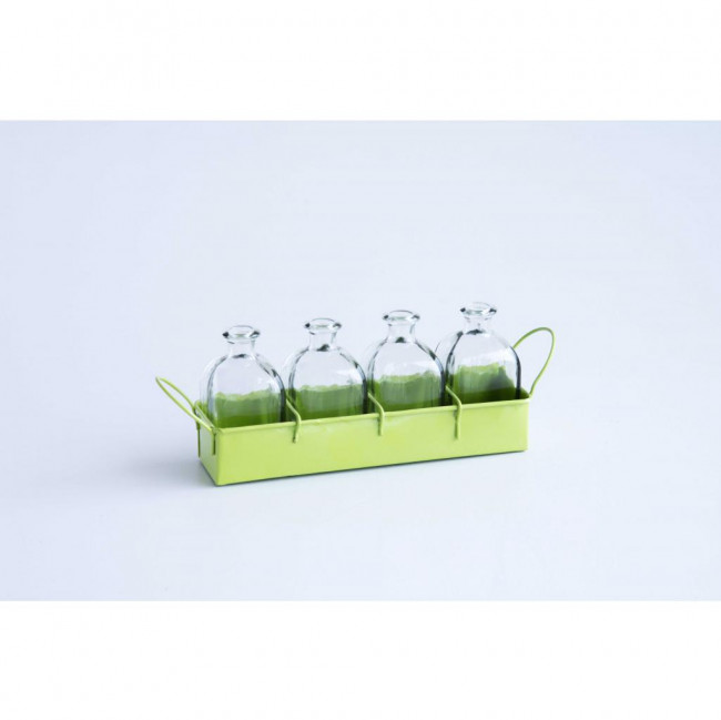 ENGRADADO METAL VERDE C/ 4 GARAFINHAS