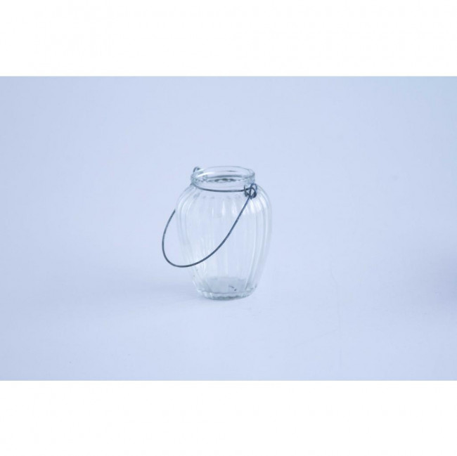 VASO BOJO VIDRO TRANSPARENTE CR C/ ALÇA METAL P