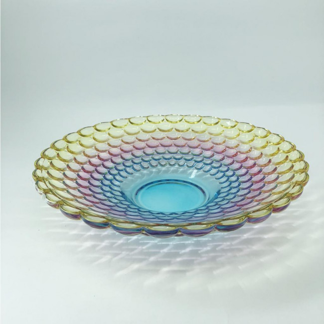 BANDEJA DE VIDRO RAIO DE CORES 24CM
