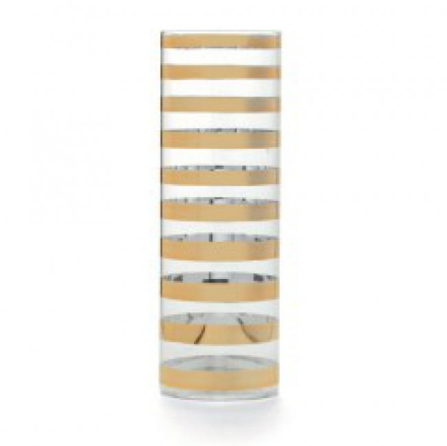VASO VIDRO LISTRA DOURADA G 30X10