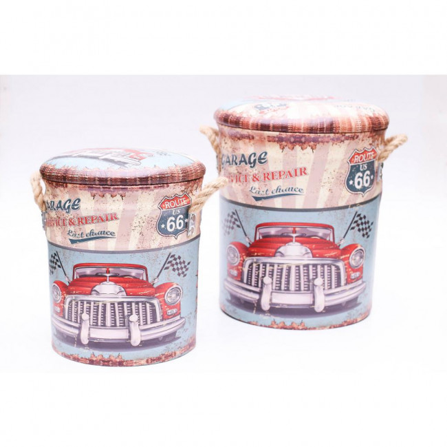 PUFF CARRO VINTAGE CJ 2 P 0,29X0,25 / M 0,35X0,30