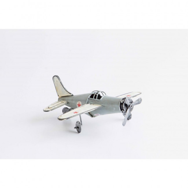 AVIAO DECORATIVO VINTAGE CINZA P