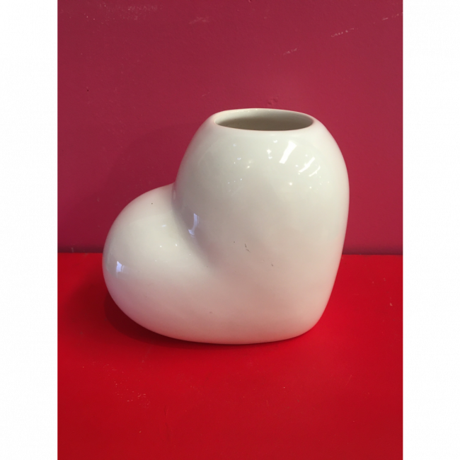 VASO CORAÇÃO BRANCO 15X14