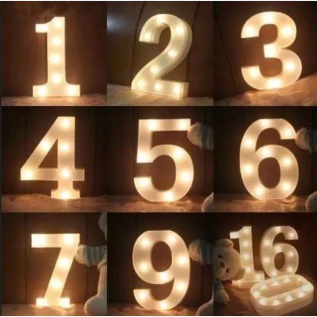 Número 0 Branco Led 22 cm