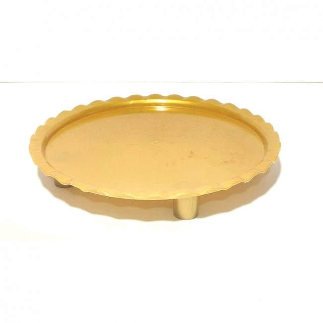 Bandeja redonda dourada