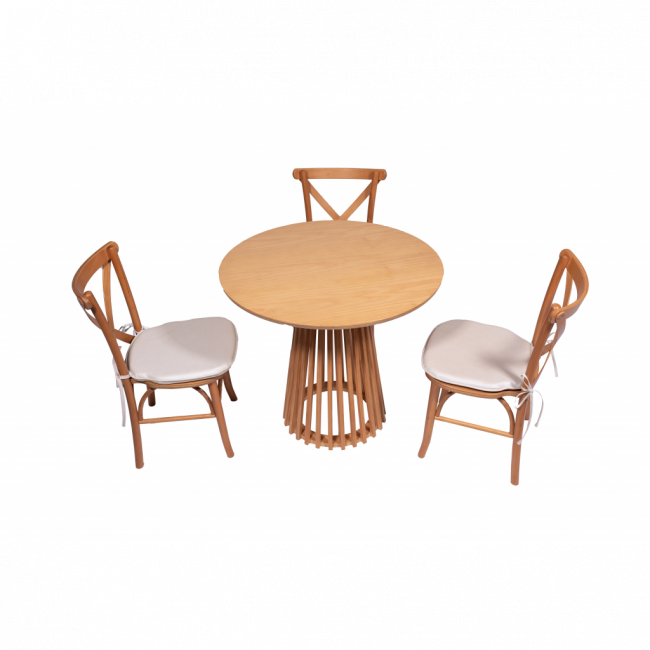 MESA DE BISTRÔ BAIXA RIPADA C/ CADEIRAS