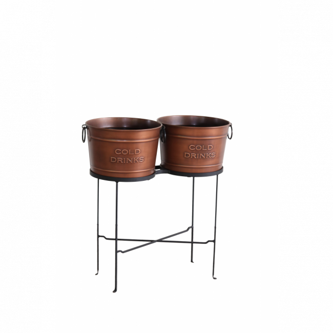 CHAMPANHEIRA DUPLA METAL MARROM