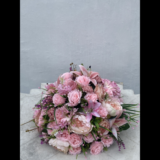 ARRANJO DE FLORES BUQUE ROSA G TAM G