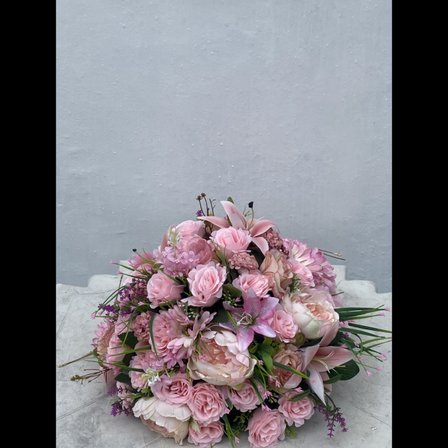 ARRANJO DE FLORES BUQUE ROSA M TAM M