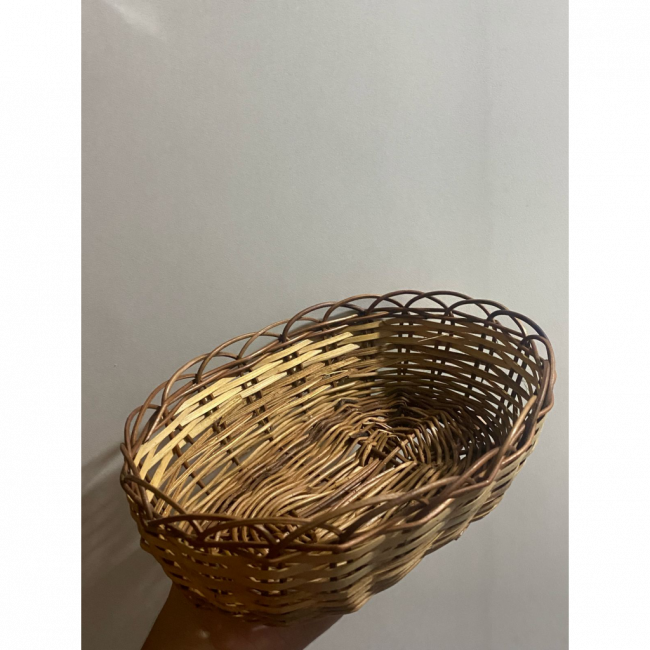 CESTO DE PALHA OVAL 21X15CM
