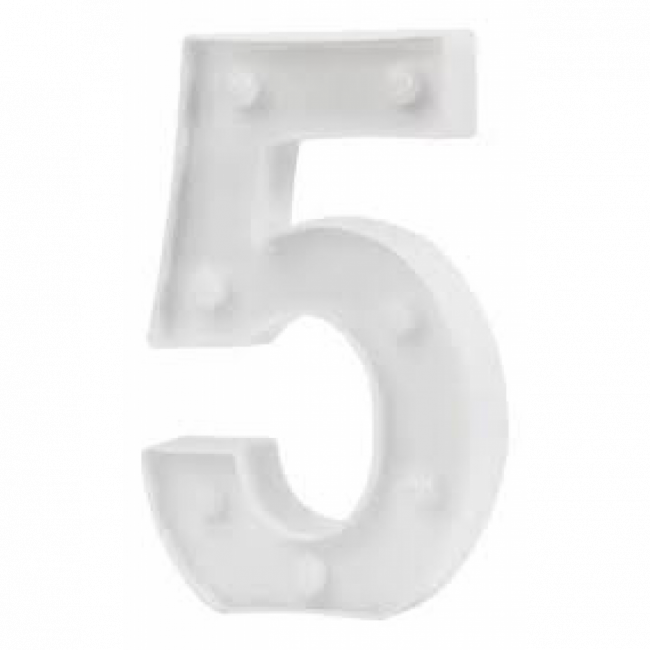 LUMINARIA DE MESA LED NUMERO 5 16CM