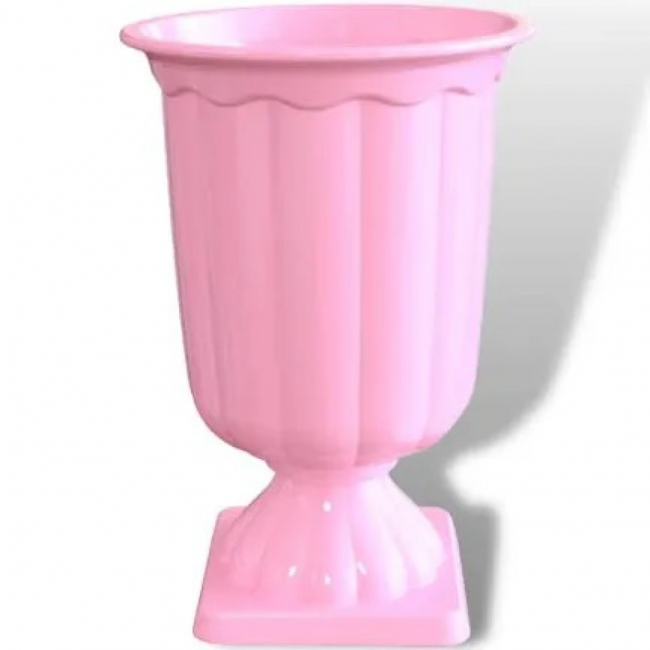 VASO GREGO ROSA PLASTICO 19CM
