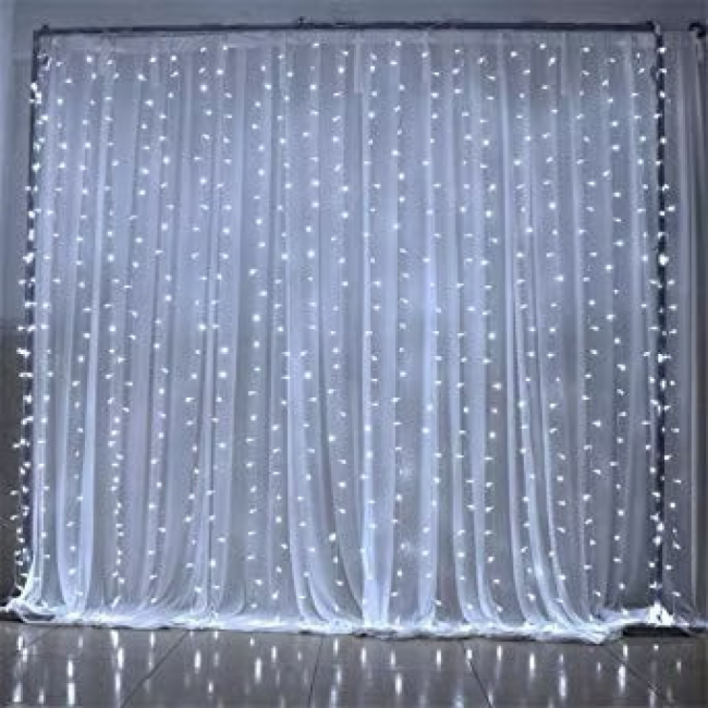CORTINA DE LED PISCA PISCA COM 900 LED LUZ QUENTE 4M LAR X 3M ALT