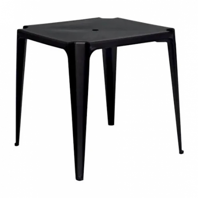 MESA PLASTICA PRETA 70X70