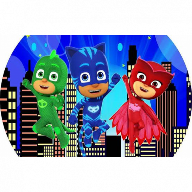 PAINEL QUADRADO PJ MASKS CAPA 2.10X7CM