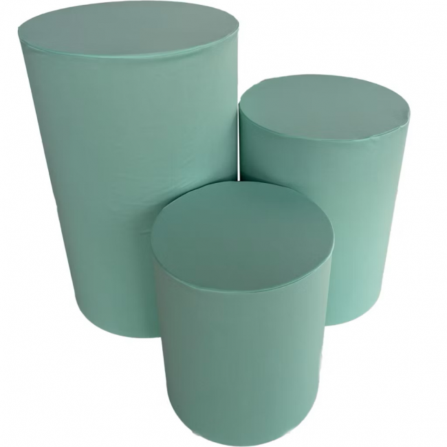 TRIO CAPA DE CILINDRO VERDE AGUA 46CM 60CM 80CM