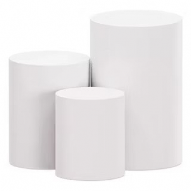 TRIO DE CAPA DE CILINDRO BRANCO 46CM 60CM 80CM