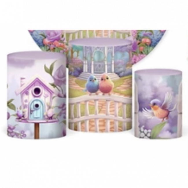 TRIO DE CAPA DE CILINDRO PASSARINHO 46CM 60CM 80CM
