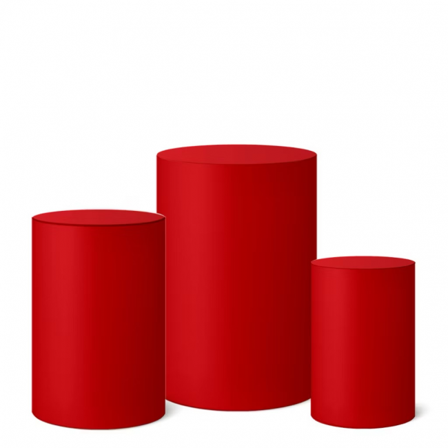 TRIO DE CAPA DE CILINDRO VERMELHO 46CM 60CM 80CM