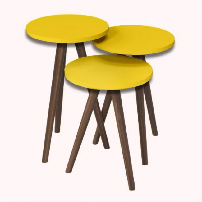 TRIO DE CAPA PARA MESINHA AMARELO 40CM 50 CM 60CM