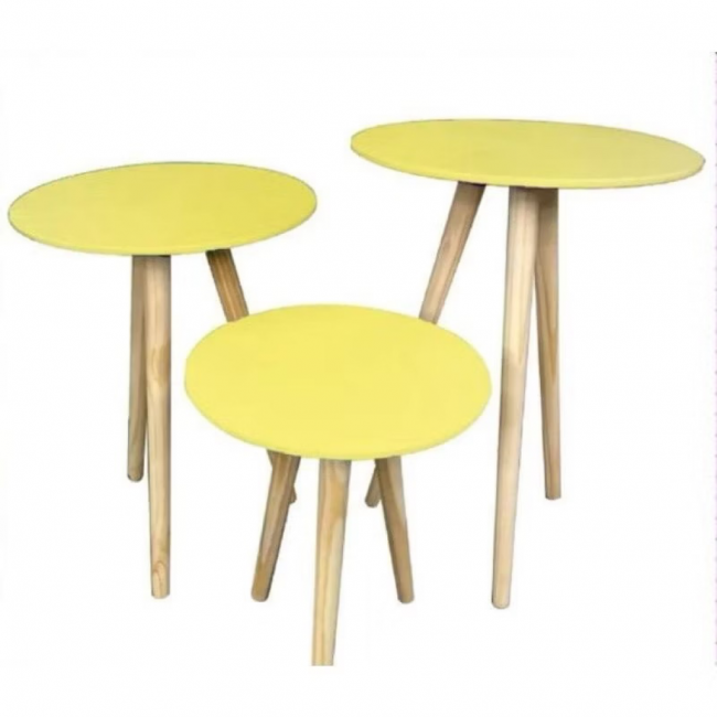 TRIO DE CAPA PARA MESINHA AMARELO BB 40CM 50 CM 60CM