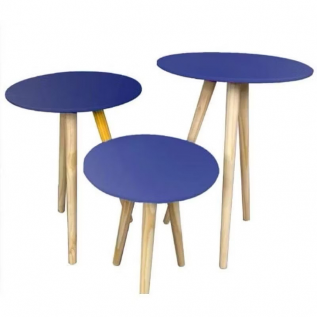 TRIO DE CAPA PARA MESINHA AZUL ROYAL 40CM 50 CM 60CM