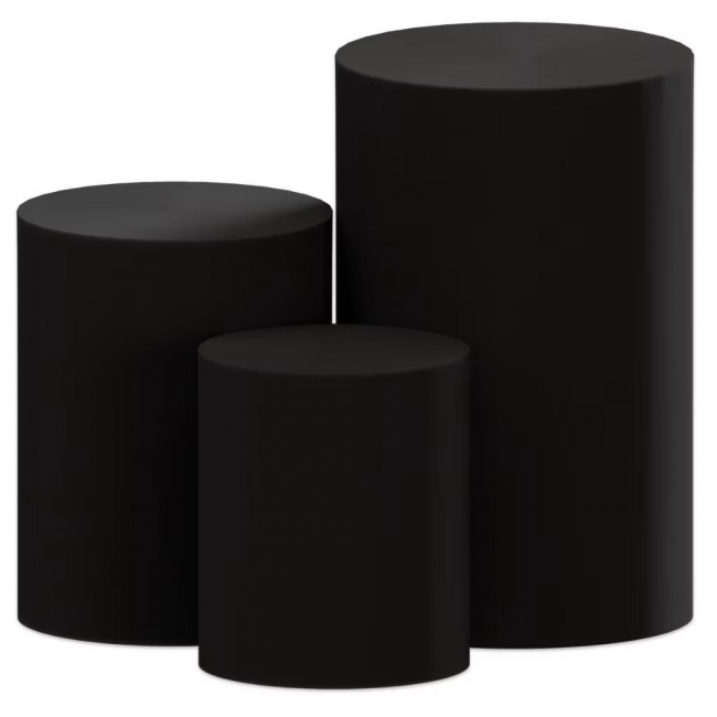 TRIO DE CILINDRO PRETO 46CM 60CM 80CM