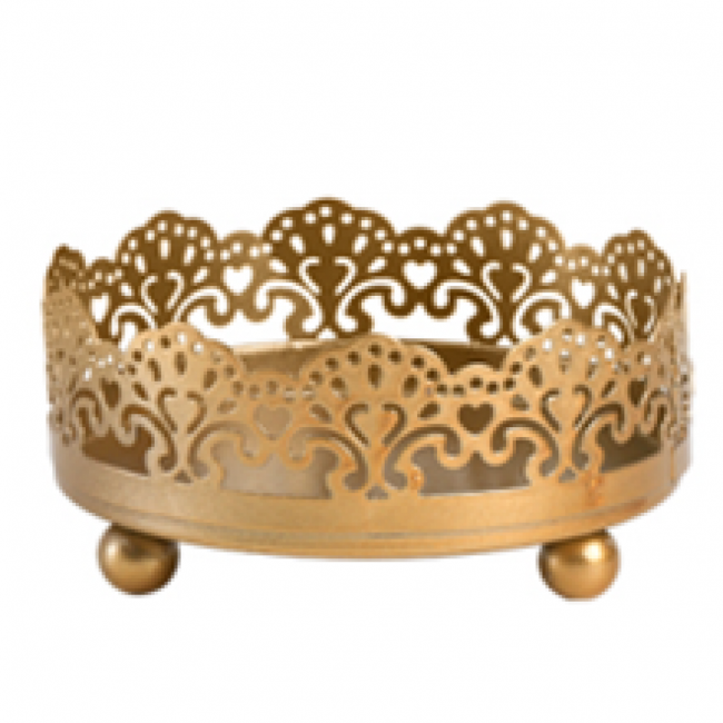 PORTA DOCE PEQUENO DOURADO 10CM