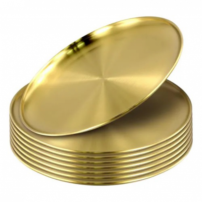 PRATO DOURADO DECORAÇÃO G 26CM