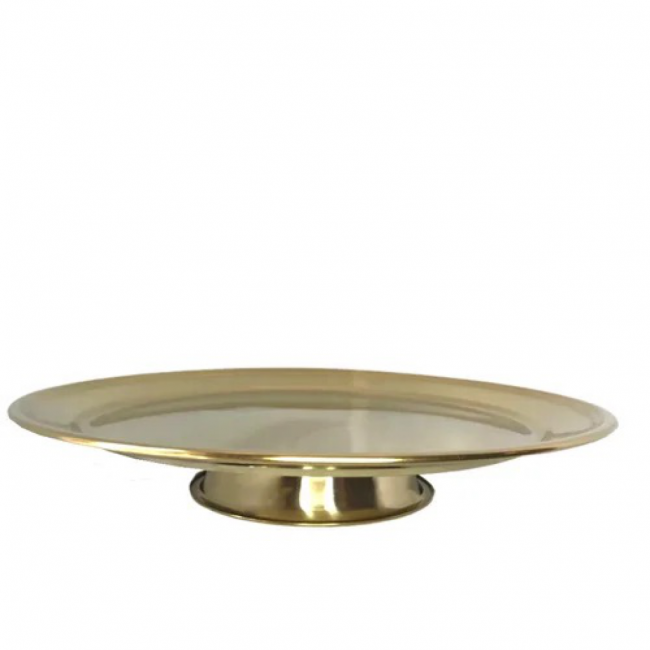 PRATO PORTA DOCE COM PE DOURADO G 10X30