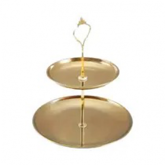 PORTA DOCE DOURADO LISA P 25CM