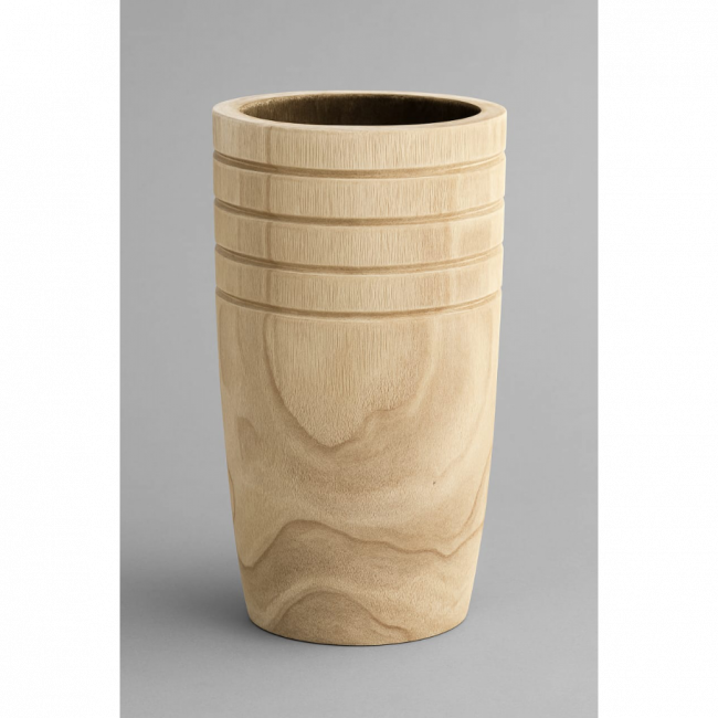 VASO DE MADEIRA REDONDO 28CM