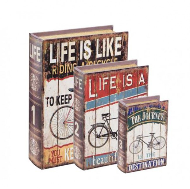 KIT CAIXAS LIVROS BICICLETA