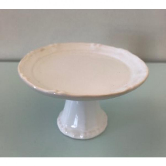 SUPORTE CUPCAKE CERAMICA BRANCO COM BORDA