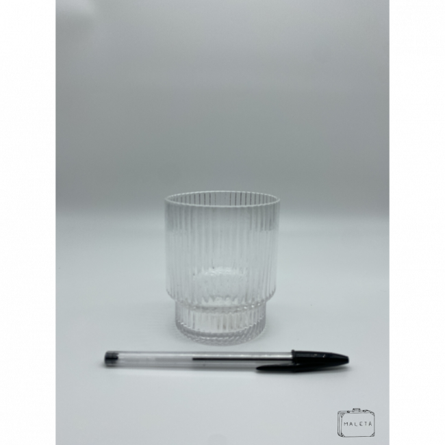 COPO BAIXO COM TEXTURA DE LISTRA TRANSPARENTE