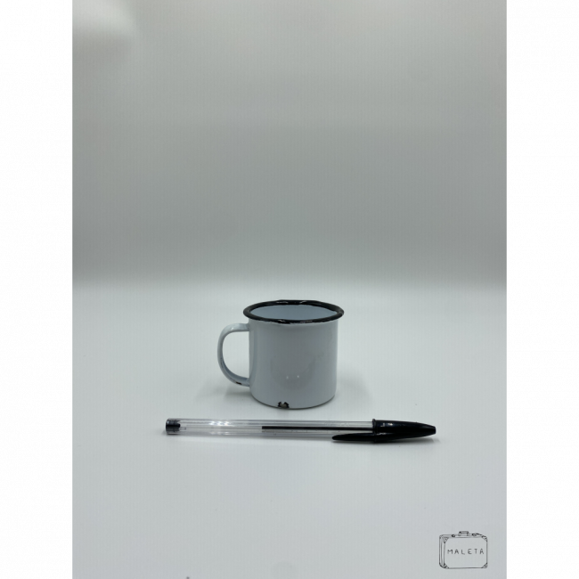 CANECA DE ÁGATA MÉDIA BRANCA